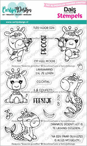 CarlijnDesign Clear stamp Zomerse giraffen CDST-0146