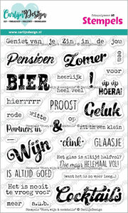 CarlijnDesign Clear stamp Bier, wijn &amp; cocktails CDST-0148