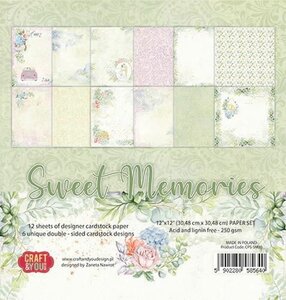 Craft&amp;You Sweet Memories Big Paper Set 12x12 12 vel CPS-SM30