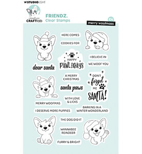 Studio Light Clear Stamp Merry woofmass Friendz nr. 874 CCL-FR-STAMP874
