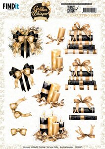 3D Cutting Sheet - Berries Beauties - Golden Whisper - Bow CD12287