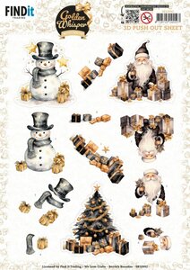 3D Pushout Sheet - Berries Beauties - Golden Whisper - Santa SB10992