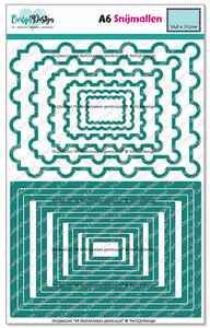 CarlijnDesign snijmallen A6 rechthoeken geschulpt CDSN-0322