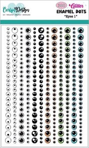CarlijnDesign Glitter Enamel Dots Eyes 1 (300pcs) CDED-0012 