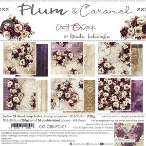 Craft O Clock Paper Pack 20x20 cm Plum &amp; Caramel CC-C80-PC-07