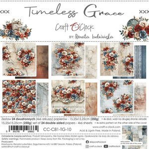 Craft O Clock Set of Papers 15x15 cm Timeless Grace CC-C81-TG-10