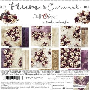 Craft O Clock Paper Pack 15x15 cm Plum &amp; Caramel CC-C80-PC-10