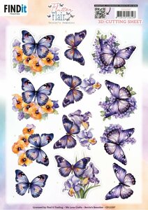 3D Cutting Sheet - Berries Beauties - Flutter Flair - Purple Flutters