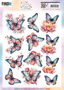 3D Cutting Sheet - Berries Beauties - Flutter Flair - Pink Flutters