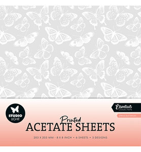 Studio Light Acetate sheets Spring Butterflies Essentials nr.10 6 sheets / 203x203mm SL-ES-ACS10