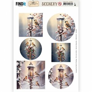 Scenery Push out - Berries Beauties - Winter Birds BBSC10125 - HJ24901