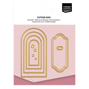 Vaessen Creative &bull; Mini Snij- en Embossingmallen Ronde Banners &amp; Labels 11st 3625-0206