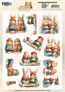 3D Cutting Sheet - Berries Beauties - Winter Bunnies - Bunnies Together CD12401