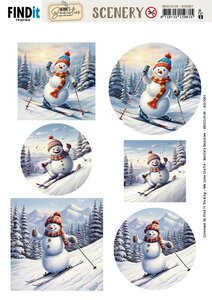 Scenery Push out - Berries Beauties - Skiing Snowmen BBSC10126 - HJ25001