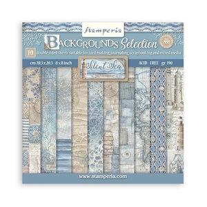 Stamperia Silent Sea  20x20 cm Paper Pack Backgrounds Selection (SBBS126)
