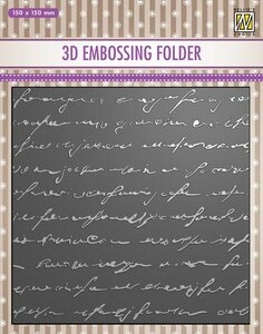 Nellie&lsquo;s Choice 3D Emb. folder - Geschreven tekst EF3D029 150x150mm