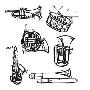 Stampers Anonymous Carved Instruments Tim Holtz Cling Stamps (CMS205)