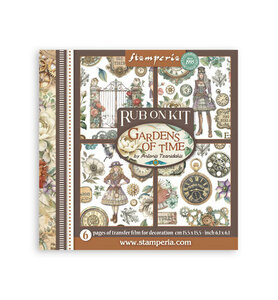 Stamperia Rub-On Kit &ndash; Gardens of Time DFLRBX11