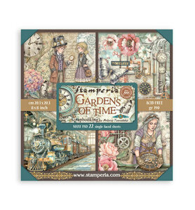 Stamperia Papierblok Klein Enkelzijdig &ndash; Gardens of Time SBBSXB24