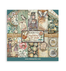 Stamperia Papierblok Klein &ndash; Gardens of Time Backgrounds SBBS141