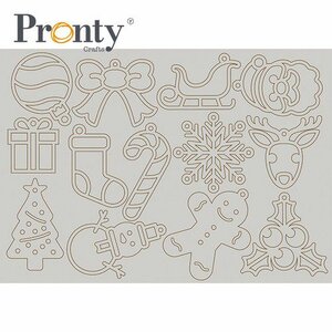 Pronty Grey Chipboard Kerstboom deco 492.001.020 A4