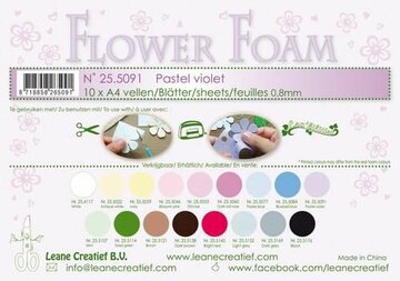 LeCrea - Flower Foam sheets A4 0,8mm pastel violet 