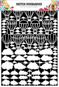 Dutch Doobadoo Dutch Paper Art Luchtballon-wolken A5 