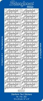 Starform Stickers Text NL: Hartelijk Gefeliciteerd 3 - Silver
