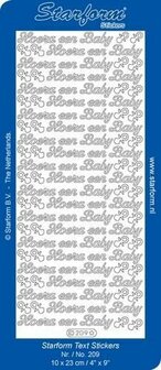 Starform Stickers Text NL: Hoera een Baby - Silver