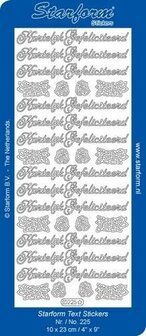 Starform Stickers Text NL: Hartelijk Gefeliciteerd 5 - Silver 