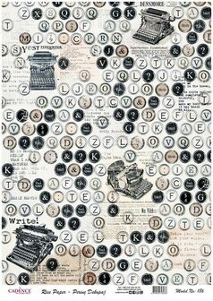 Cadence rijstpapier typemachine - letters