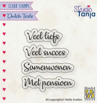 Nellies Choice Clearstempel Tekst (NL) - Veel liefs etc..