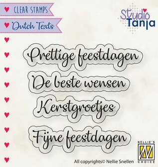 Nellies Choice Clearstempel Tekst (NL) - Prettige Feestdagen etc..