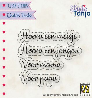 Nellies Choice Clearstempel Tekst (NL) - Hoera een meisje.. 