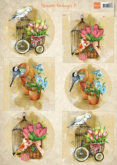 Marianne Design Decoupage Vogels &amp; vogelkooien 2 VK9586 A4