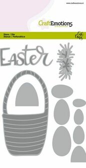 CraftEmotions Die - Easter - paasmandmet eieren  Carla Creaties