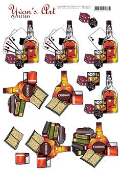 3D Knipvel - Yvon&#039;s Art - Cognac and Whiskey