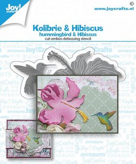 Joy! Crafts Snij-debos-embosstansmal - Kolibrie &amp; bloem 6002/1468