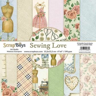 ScrapBoys Sewing Love paperpad 15,2cmx15,2cm
