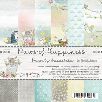 Paper Collection Set 6&quot;*6&quot; Paws of Happiness, 250 gsm 