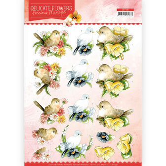 3D Cutting sheet- Precious Marieke - Delicate Flowers - Birds