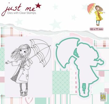 Nellie&lsquo;s Choice Just Me Die + Clear stamp Herfstweer 62x77mm