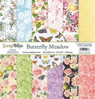 ScrapBoys Butterfly Meadow paperset 30,5 x 30,5cm