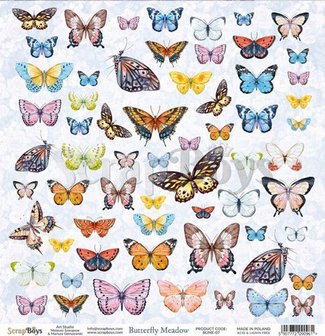 ScrapBoys Butterfly Meadow paper cut out elements 30,5 x 30,5cm