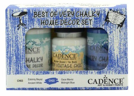 Cadence Very Chalky Home Decor set Oud wit - Nachtblauw 90+90+50 ml 