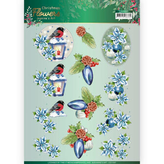 3D cutting sheet - Jeanines Art Christmas Flowers - Christmas Lantern