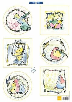 Marianne Design 3D Knipvellen Colourful birds MM1601