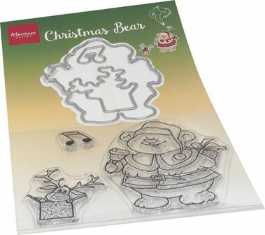 Marianne Design Clear Stamp &amp; die set Hetty&lsquo;s Kerst beer HT1658 