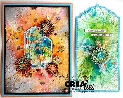 Crealies Duo Dies no. 58A Blaadjes 12 spiegelbeeld 