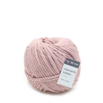 Vivant Macram&eacute; katoenkoord 50m x 5mm - roze